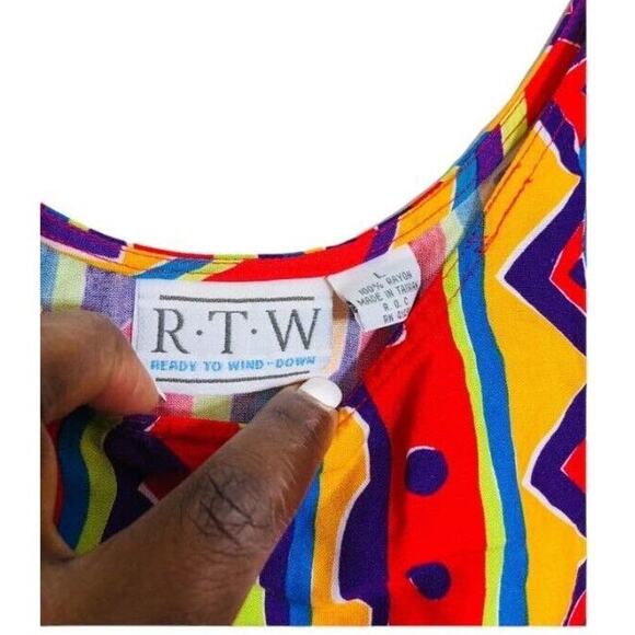 RTW Ready to Wind Womens Tunic Tank Top Scoop Neck Multicolor Size Large - Picture 2 of 3